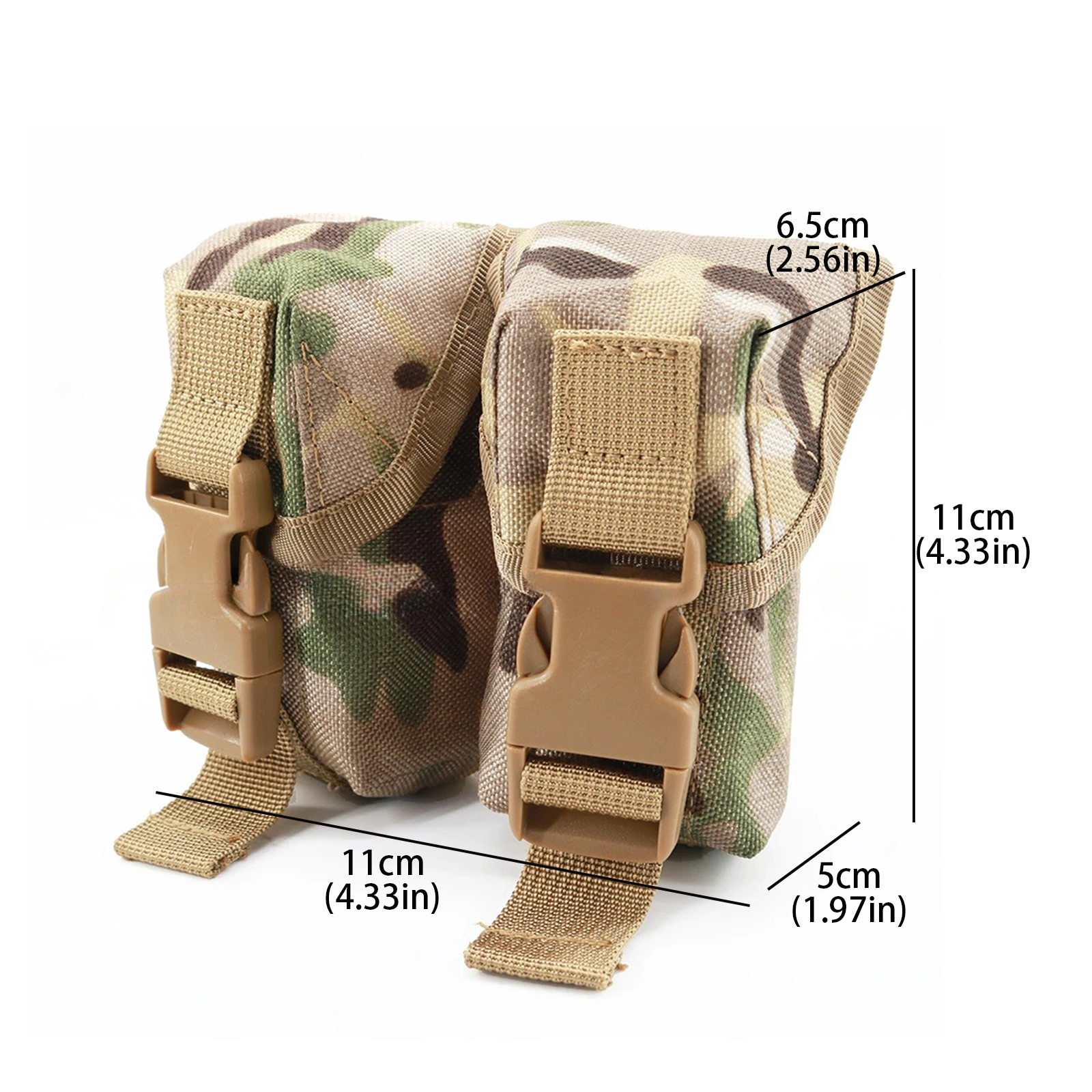 Bolsa táctica, paquete de granada de doble frag, bolsa de herramientas Molle EDC, bolsa de accesorios, equipo Airsoft de caza y tiro