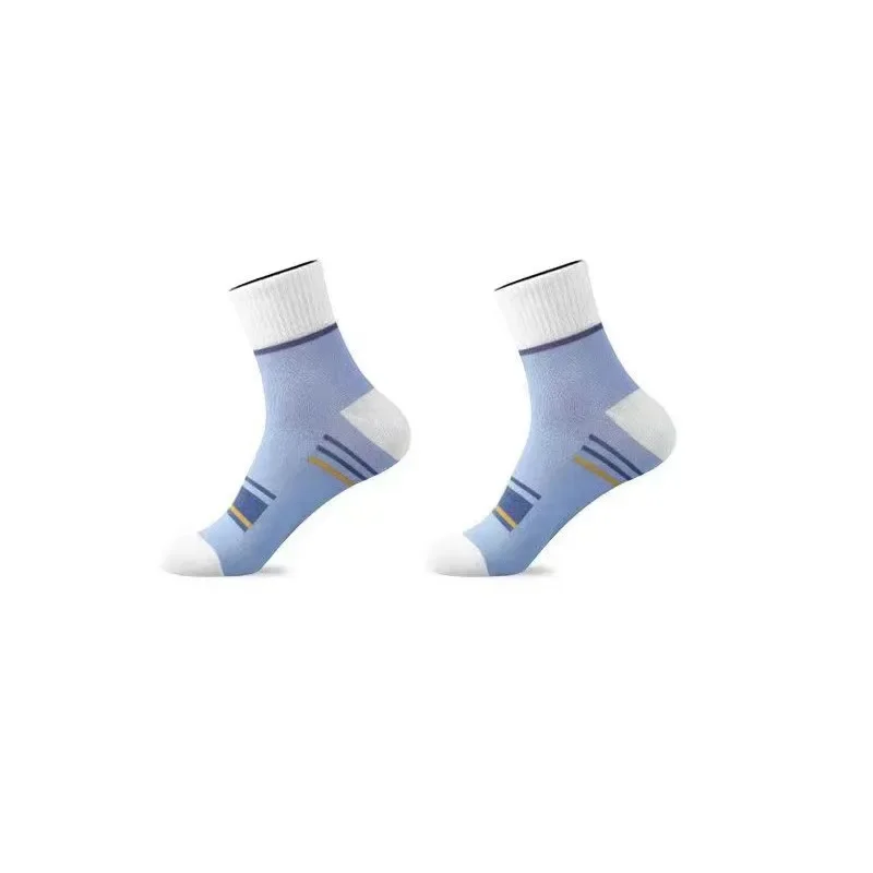 Calcetines de algodón transpirables para hombre, medias informales a rayas de primavera, calcetines de negocios antibacterianos antiolor para hombre