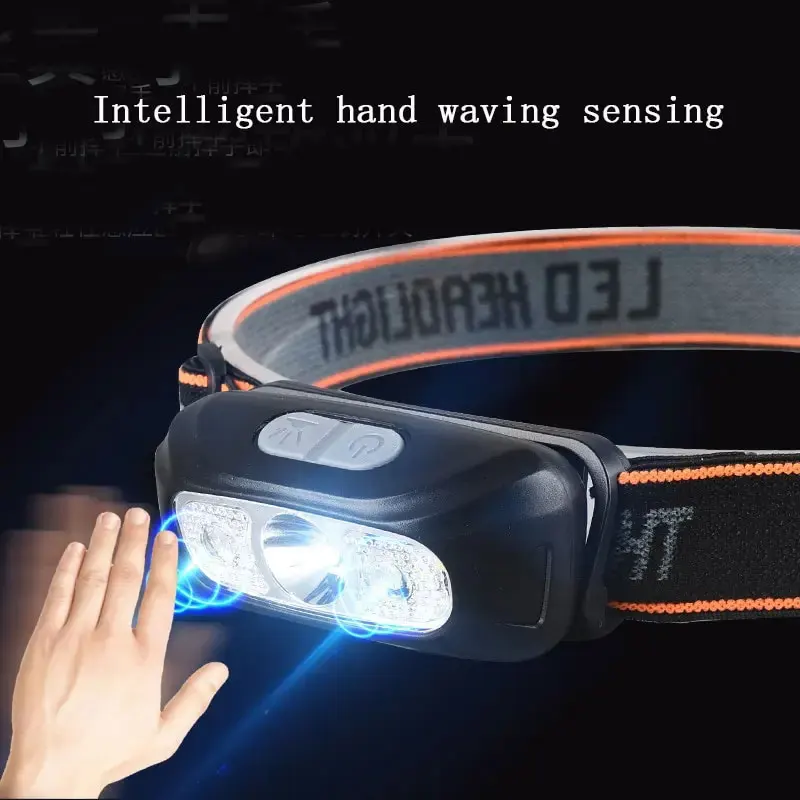 Linterna frontal LED con Sensor, faros recargables de alto brillo COB, resistente al agua, para pesca, Camping, ciclismo, luz frontal de inducción