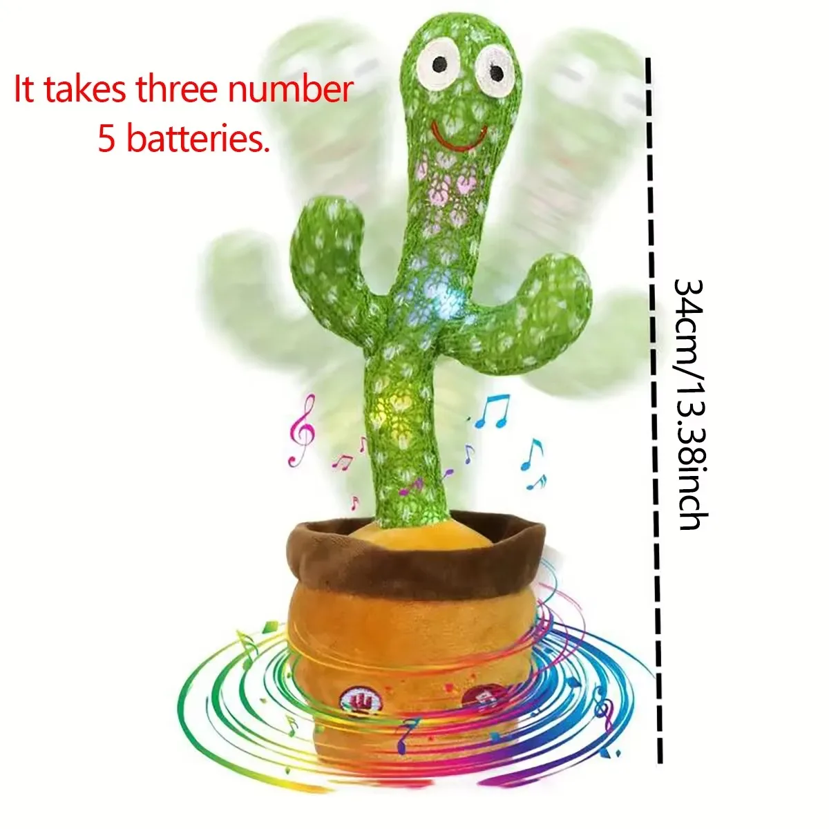 1pc giocattolo di peluche elettronico decorazione della casa per bambini regali di Natale che ballano giocattoli di cactus parlanti per neonati e ragazze