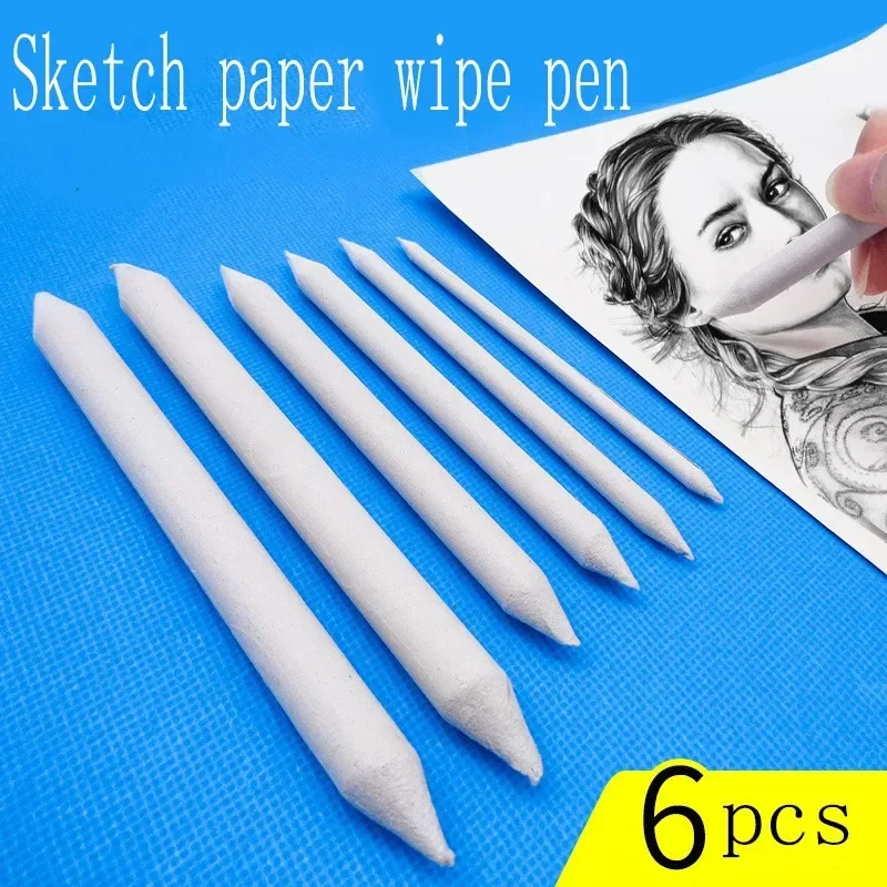3/6 pçs conjunto profissão esboço canetas de borracha de papel mistura coto arte ferramenta esboços com canetas de borracha para pintura e esfrega caneta