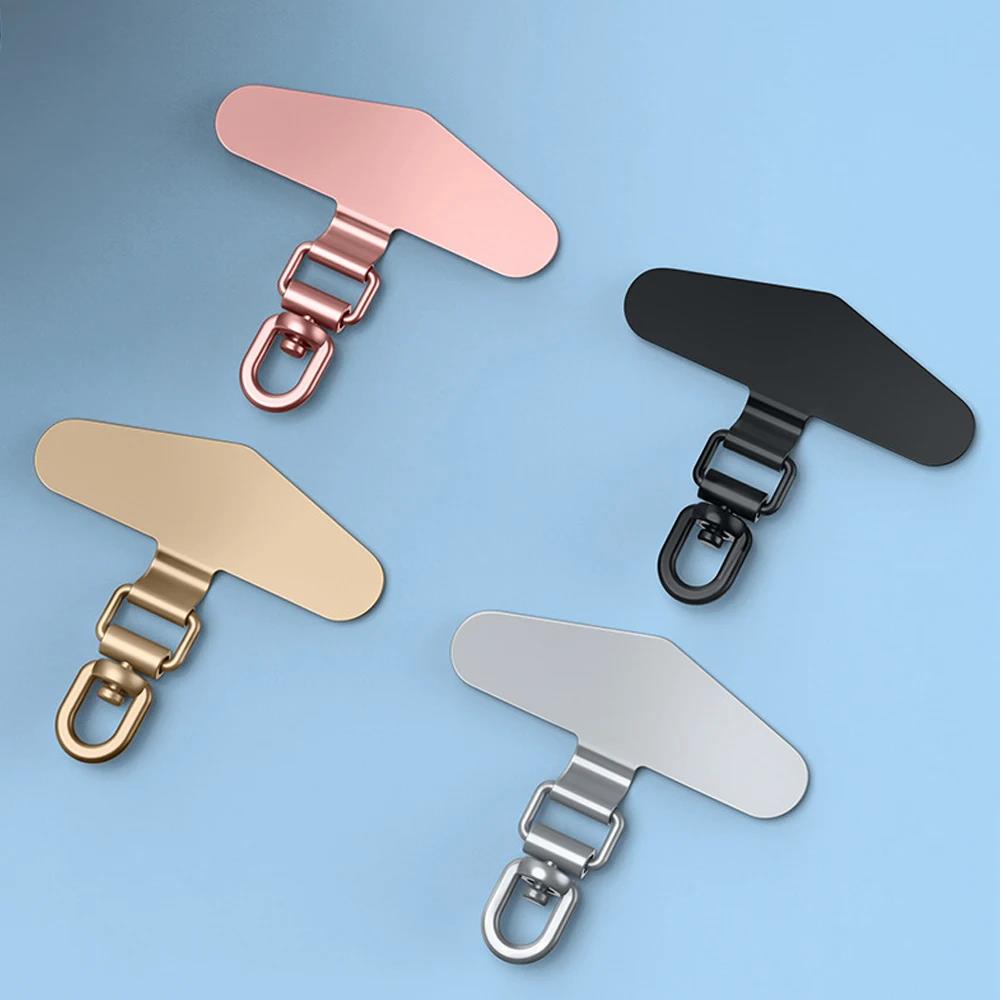 1-4Pcs 새로운 업그레이드 된 360 회전식 스테인레스 스틸 전화 테더 탭 금속 패치 가스 켓 핸드폰 매는 밧줄 안전 커넥터 조각