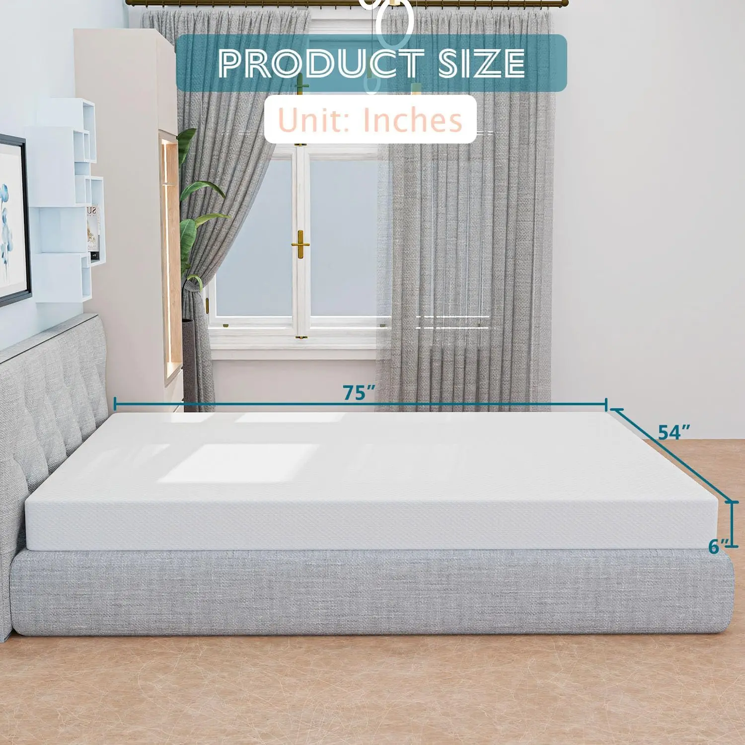 Mattress, Gel Memory Foam Full Mattress, Pressure Relieving, Cooling Gel Foam, Full Mattress in a Box, Bed-in-a-Box