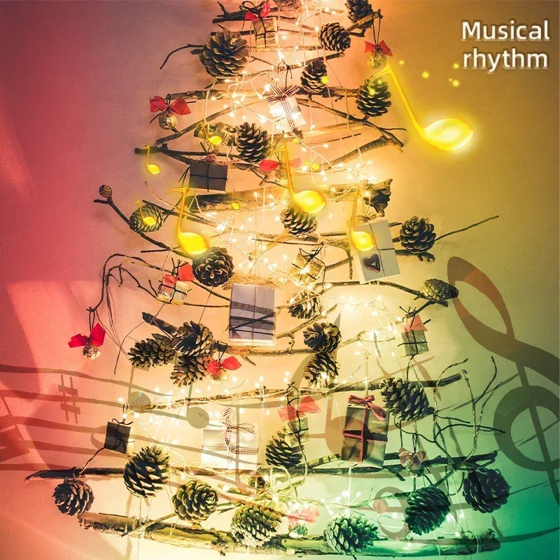 Guirnalda de luces LED para árbol de Navidad, iluminación RGBIC para fiesta, boda, decoración al aire libre, 40M, WS2812B