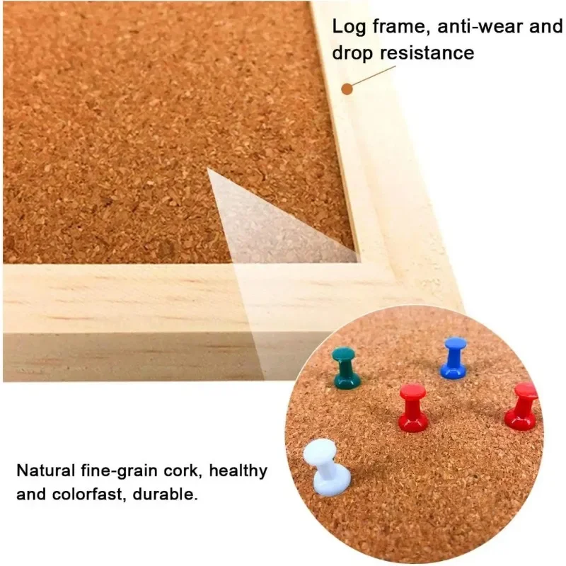 Cork Board Retro Frame Single Double-sided Photo Wall for Office Home School Display Announcement Message Boards Memo Board ﻿