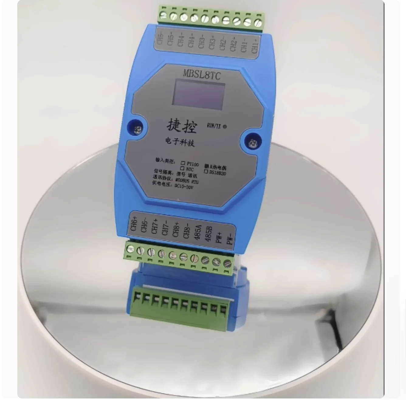 Módulo de aquisição de temperatura termopar tipo K de 8 canais RS485 Modbus RTU resolução de 24 bits