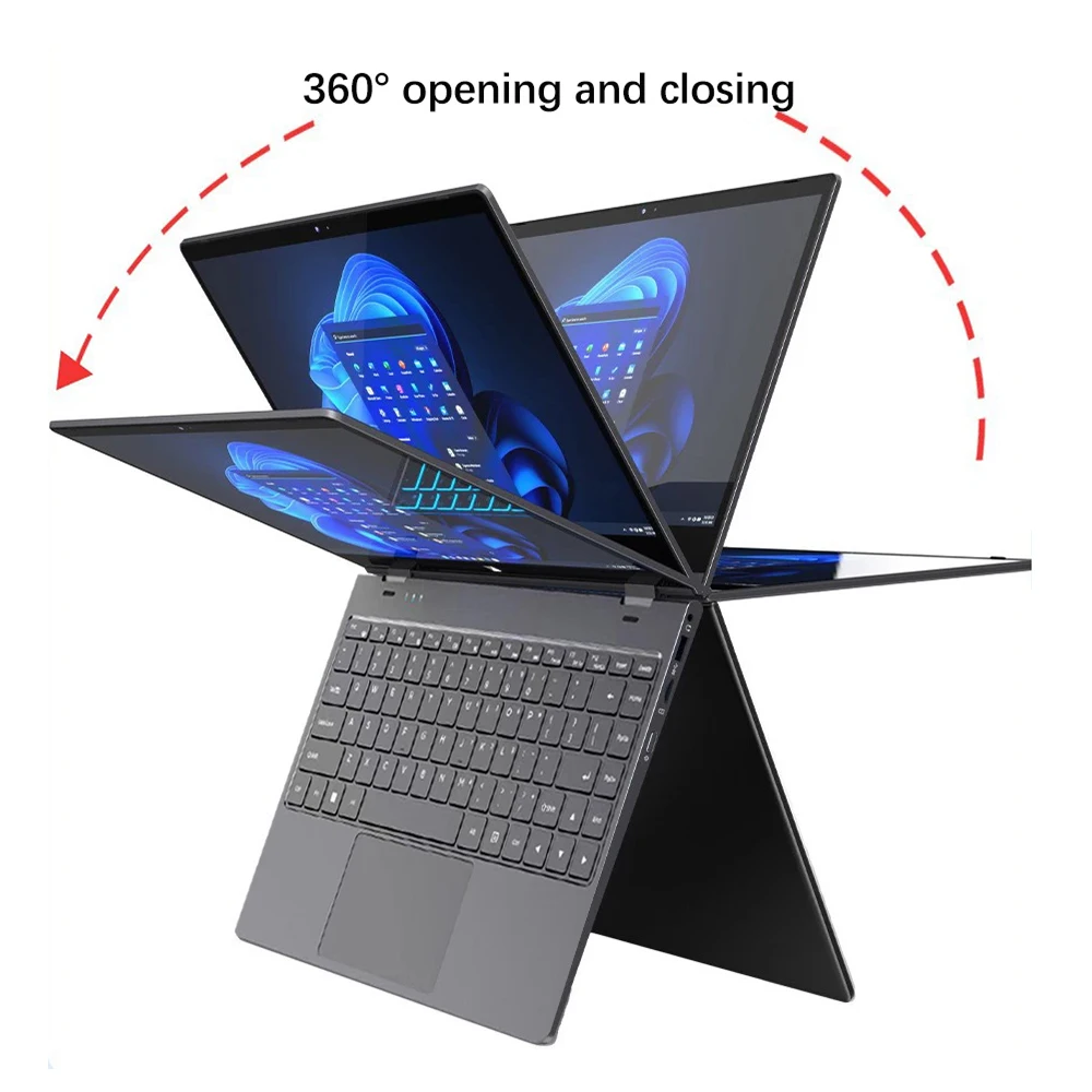 FW-Y1 14 inch Mini Laptop Intel N95 32GB DDR4 2TB SSD 6000 mAh Tablet 2-in-1 2.5K 2560x1440 Touch 360° Flip Office Study Netbook