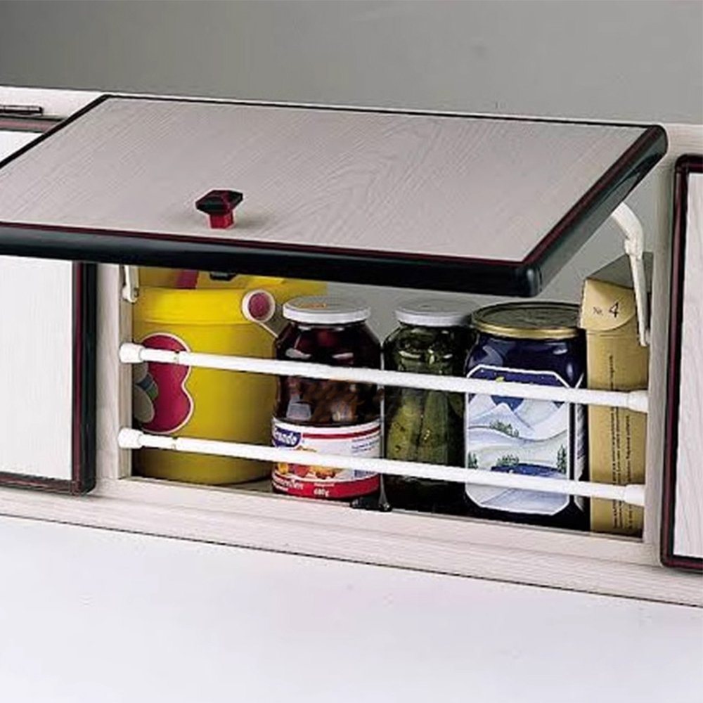 1Set kunststof RV hangende kasthek met massieve staven voor camper camper caravanaccessoires