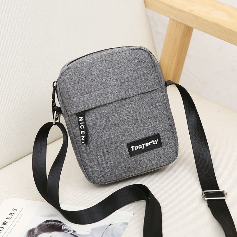 Bolsa de ombro de nylon masculina, bolsa monocromática tiracolo casual e elegante, bolsa de mão de negócios retrô