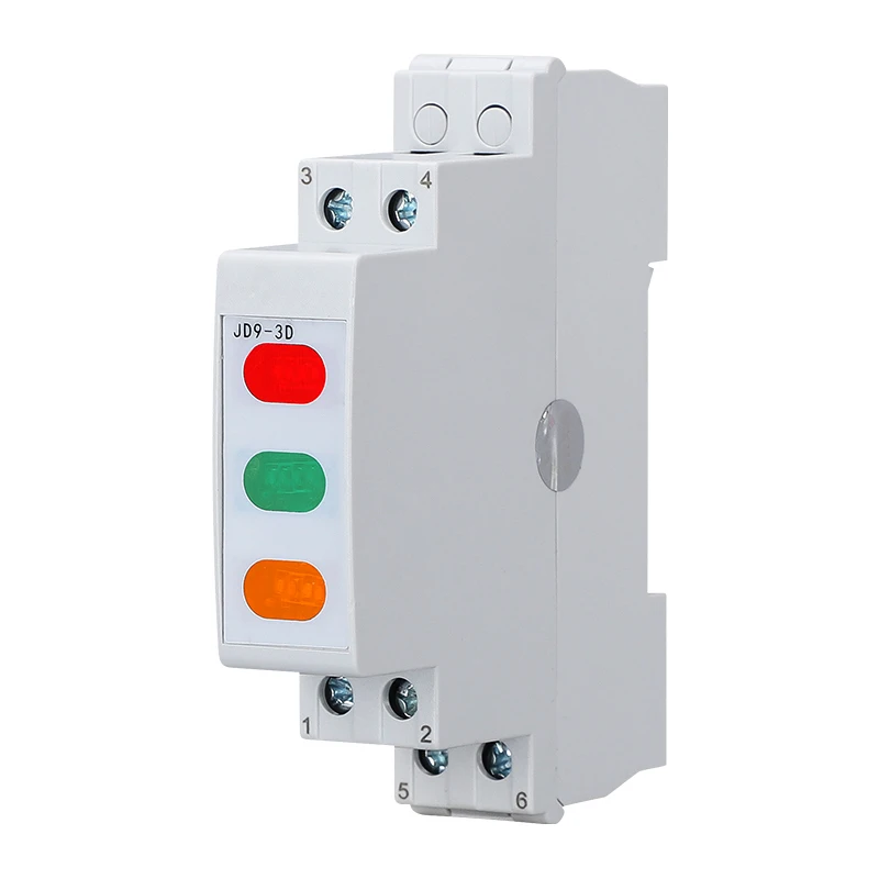 Din Rail type Power indicator light LED signal light 220v 24v Distribution box Thin Style 1P Warning lights red green Display