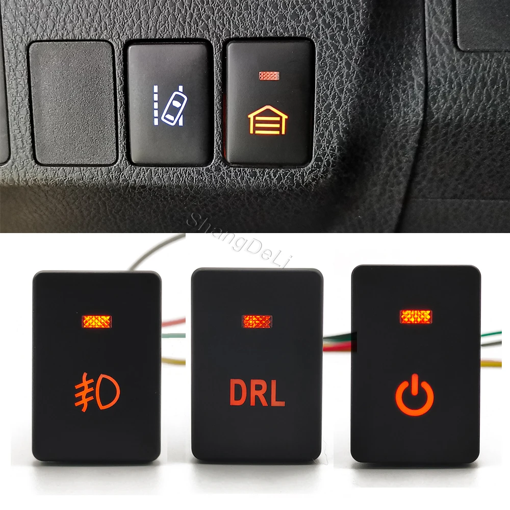 Xe Ô Tô Đèn Led DRL Đèn Sương Mù Đèn Pha Đèn Vi Phân Diff Khóa Radar Nút Công Tắc Cho Suzuki Jimny 2019 2020 2021