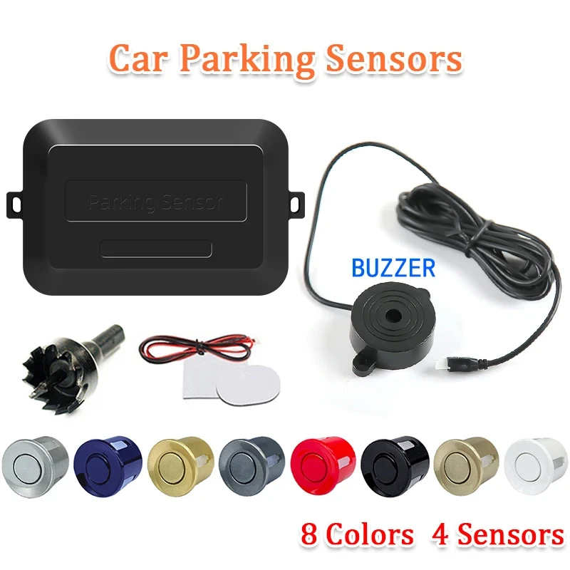 1 conjunto de 4 sensores campainha 22mm kit sensor estacionamento carro reverso backup radar som alerta indicador sistema sonda 12v frete grátis