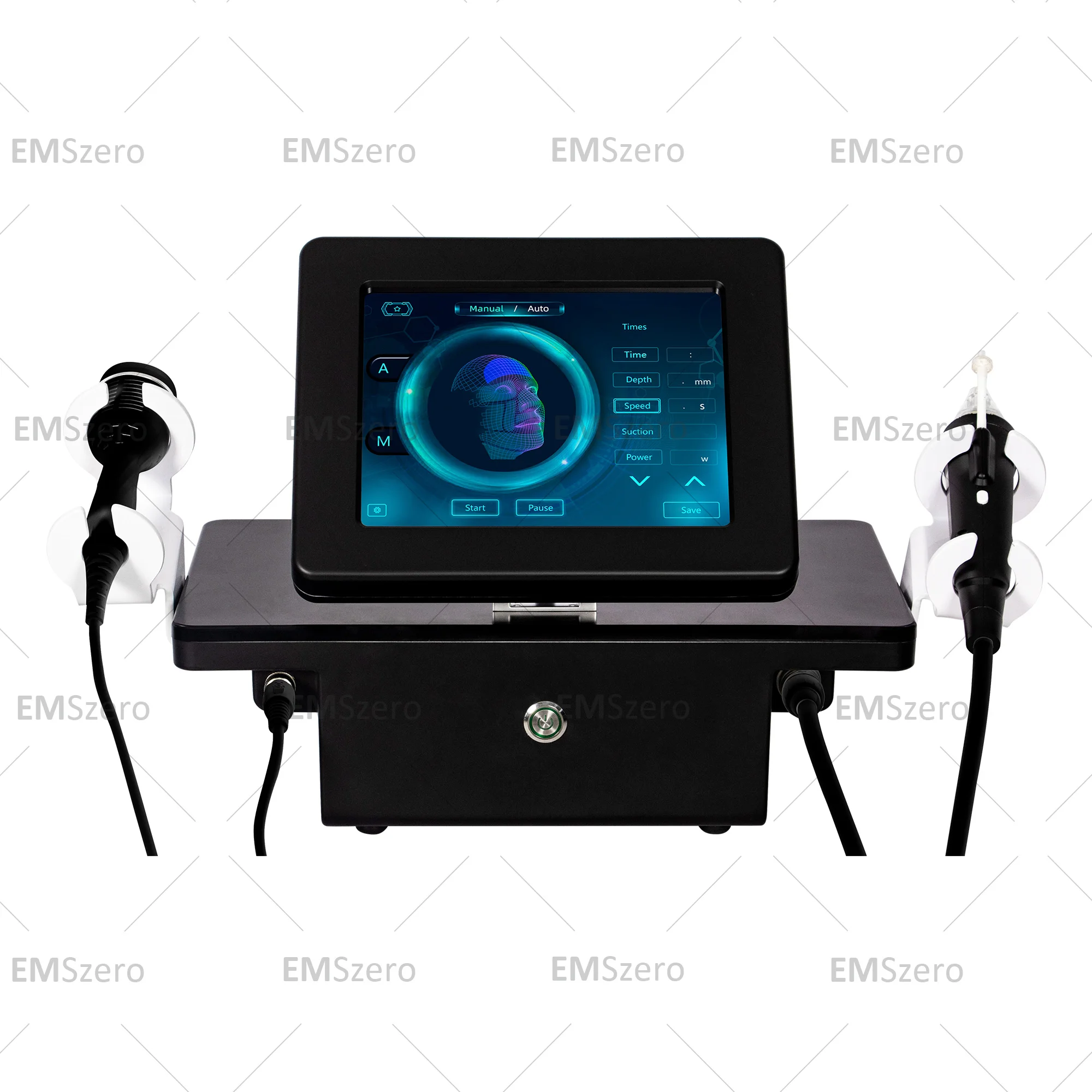 เครื่องเข็มไมโครสีทองแบบพกพาพร้อมอุปกรณ์ Microneedle Rf แบบเศษส่วนกระชับผิวด้วยความถี่วิทยุ
