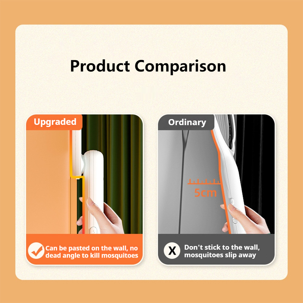 ไม้ยุงพับได้แบบชาร์จไฟได้ USB ไม้ฆ่ายุงไฟฟ้า3000V พร้อมเครื่องกำจัดแมลงด้วยไฟดัก UV