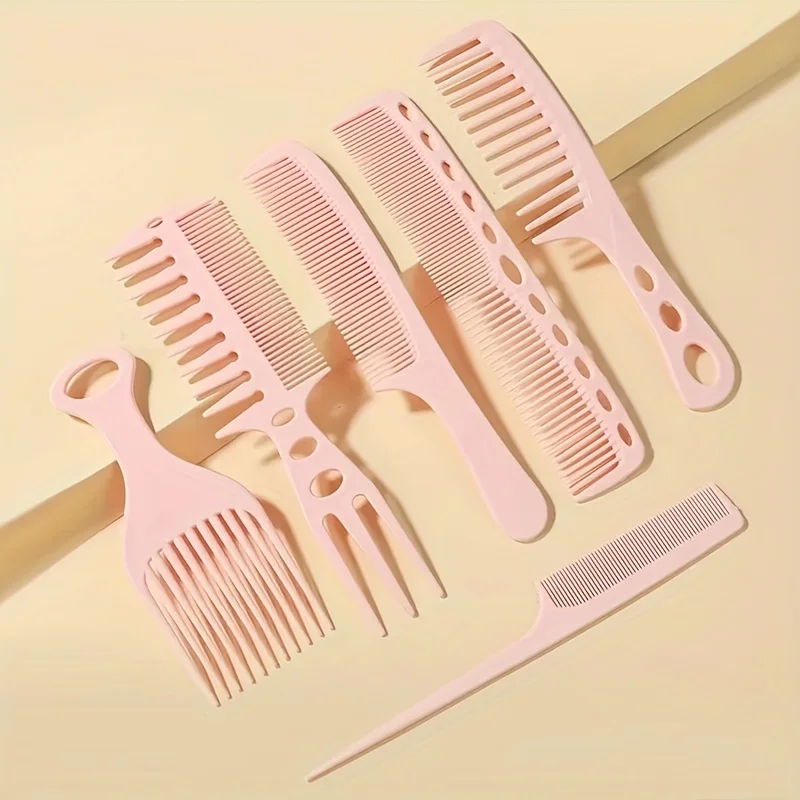 6 pçs novo estilo cabeleireiro das mulheres dos homens salão de beleza cabelo cabeleireiro escova preta pentes escova de cabelo