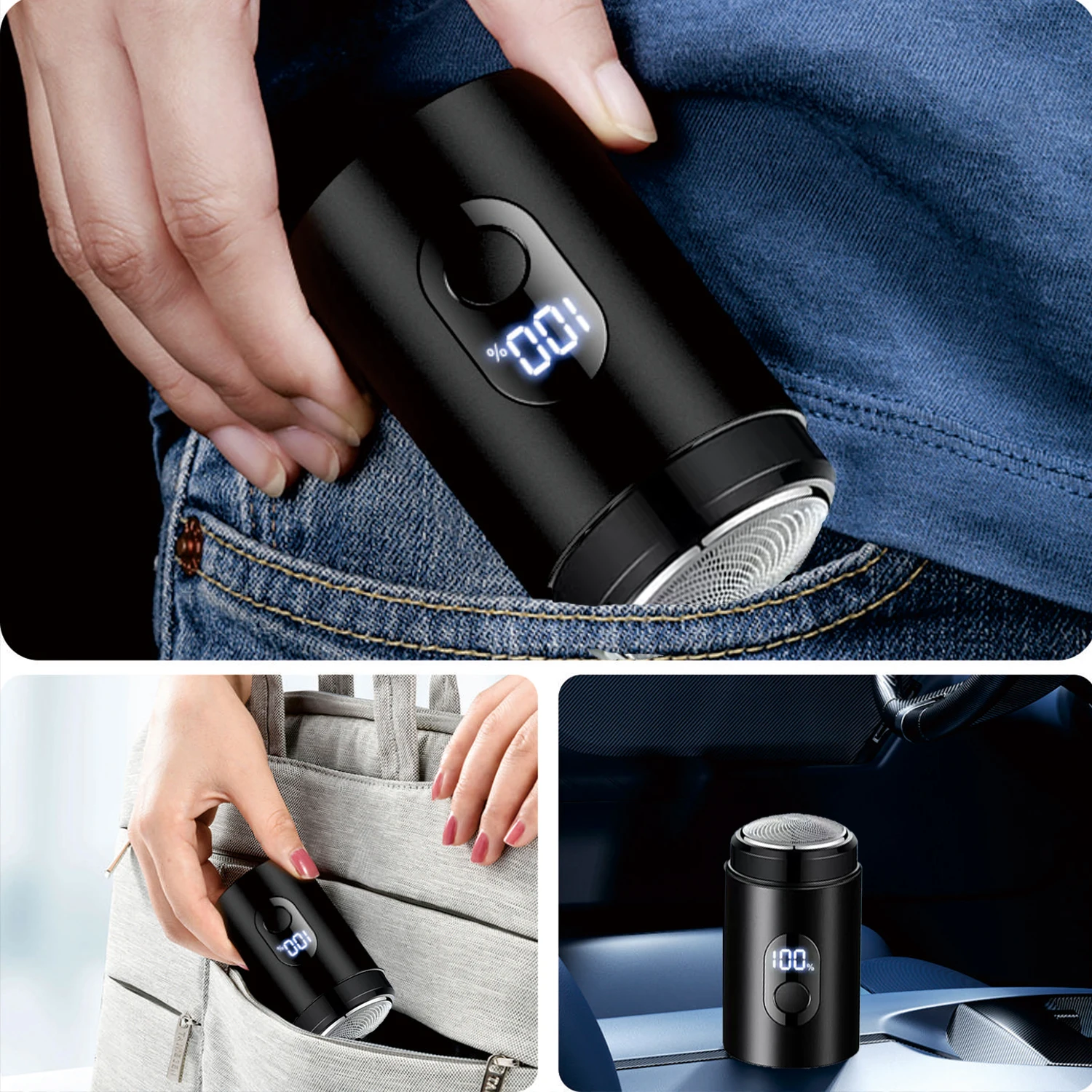 Men's electric shaver, portable rechargeable shaver, dry and wet dual-use shaver, facial shaving knife, car travel office shaver