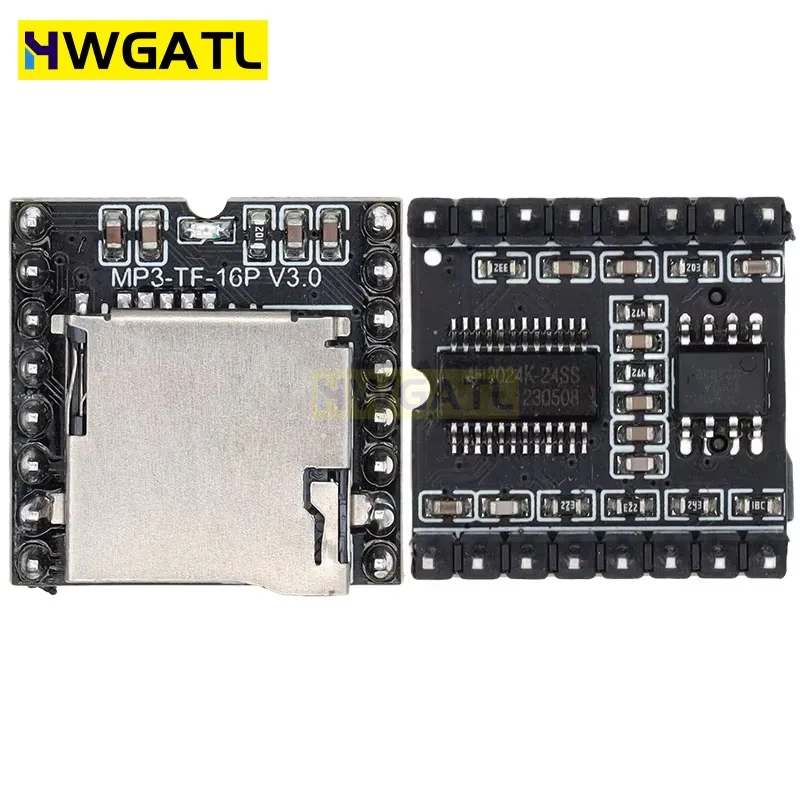 HWGATL DFPlayer Mini MP3 Player Module V3.0 16P TF Card U Disk DF Player Audio Voice Module Board
