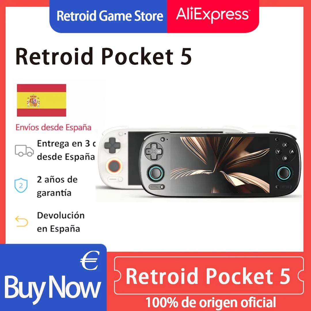 Retroid Pocket 5 Console di gioco portatile SD865 Schermo HD Oled da 5,5 pollici Bluetooth 5.1 Android 13 Lettore per videogiochi retrò 5000mAh