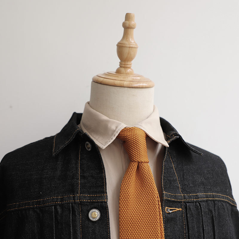 ソリッドカラーカーキブラウンニットネクタイ男性のための 6 センチメートル狭いブリティッシュカジュアルネクタイ女性大学生ニットネクタイネクタイ