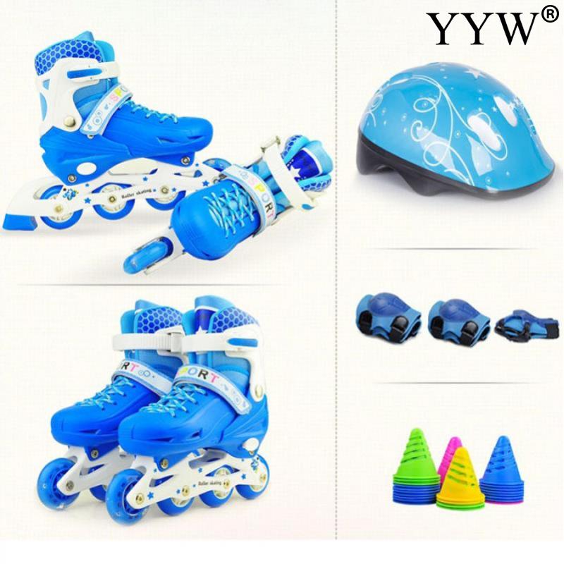 Inline Roller Skate Schuhe Kind 4-Rad Turnschuhe Kid Jugend Anfänger Junge Und Mädchen Roller Skating-Schuhe Schutz getriebe Anzug
