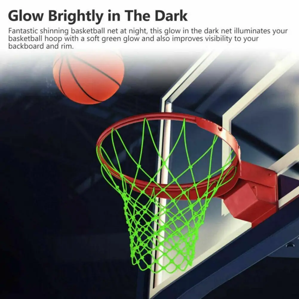 Nachtlicht Basketball netz Nylon leuchtend grün leuchtend Basketball korb Felgen netz Erwachsene Kinder Basketball Sport Trainings netz