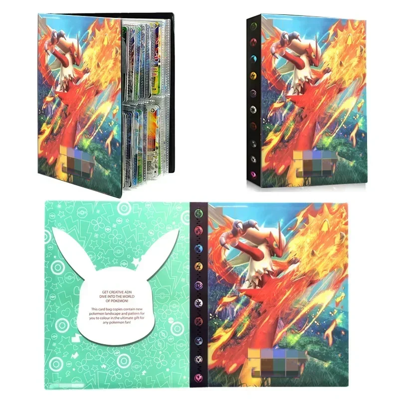 240 ชิ้นการ์ดหนังสือ Charizard Squirtle ผู้ถือ Binder คอลเลกชันโฟลเดอร์อะนิเมะการ์ด Protector โน้ตบุ๊ค Pokemones อัลบั้มเด็กของขวัญ