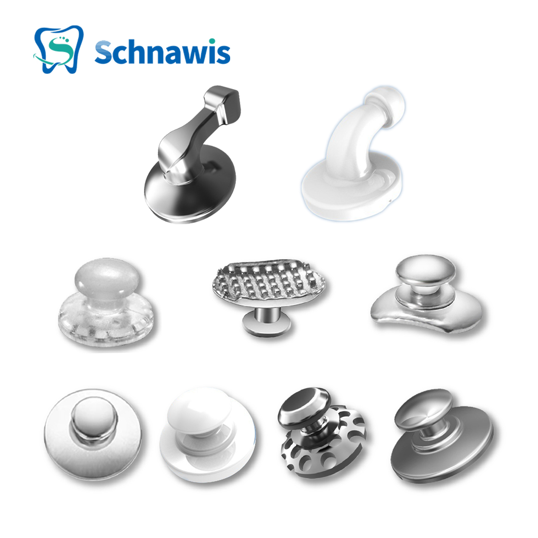 10Pcs/Bag Dentistry Dental Orthodontic Lingual Buttons with Hook Direct Bonded Eyelet Traction Hooks Composite Ceramic Materials