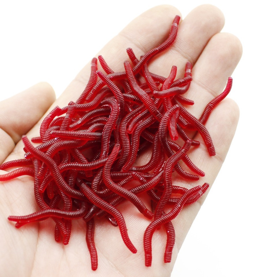50-200pcs Soft Fishing Lure Simulation Worm 4cm 0.3g Artificial Lifelike Lures Fishy Smell Bass Lure Fishing Tackle