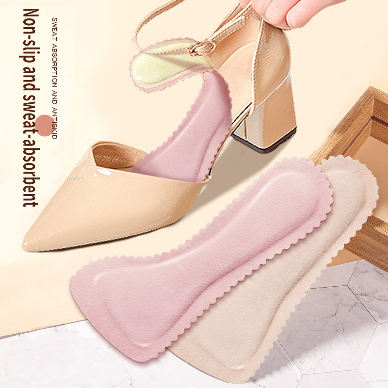 Sandals Insoles Self-adhesive Non-slip Women Shoes Pads Breathable High-heeled Shoe Soft Cushion Sole Stickers Seven-point Pads