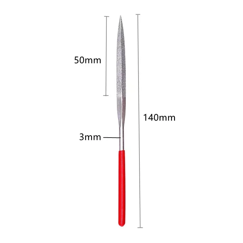 10 Pz Set di lime ad ago diamantate 3x140mm Mini kit di lime ad ago per pietra, vetro, metallo, intaglio, utensili manuali artigianali, set di lime ad ago