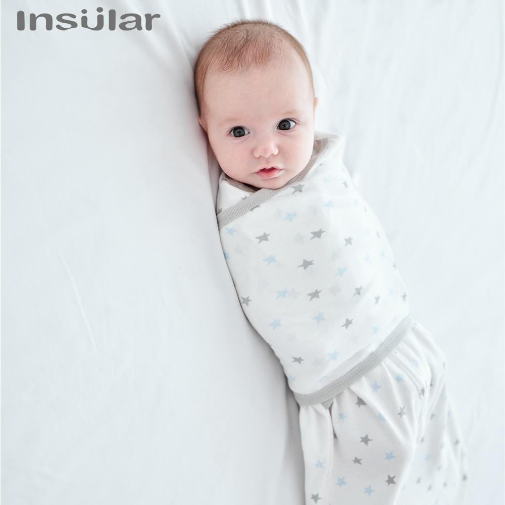 INSULAR 사계절 아기 순수 코튼 충격 방지 누에고치 침낭 아기 안티 킥 신생아 수건을 들고
