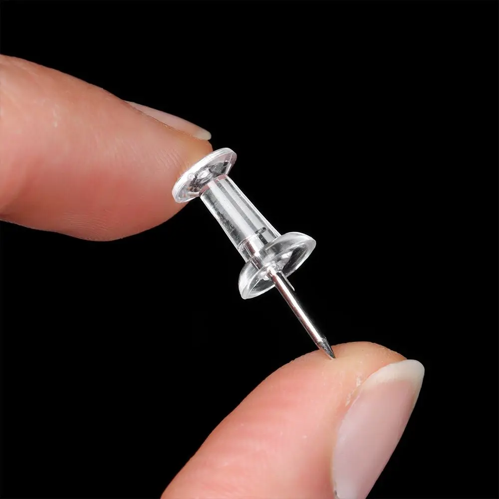 100 Pcs Reusable Board Thumb Tacks Buttons Pins Push Pins Drawing Pins Stationery Supplies Clear Push Pins