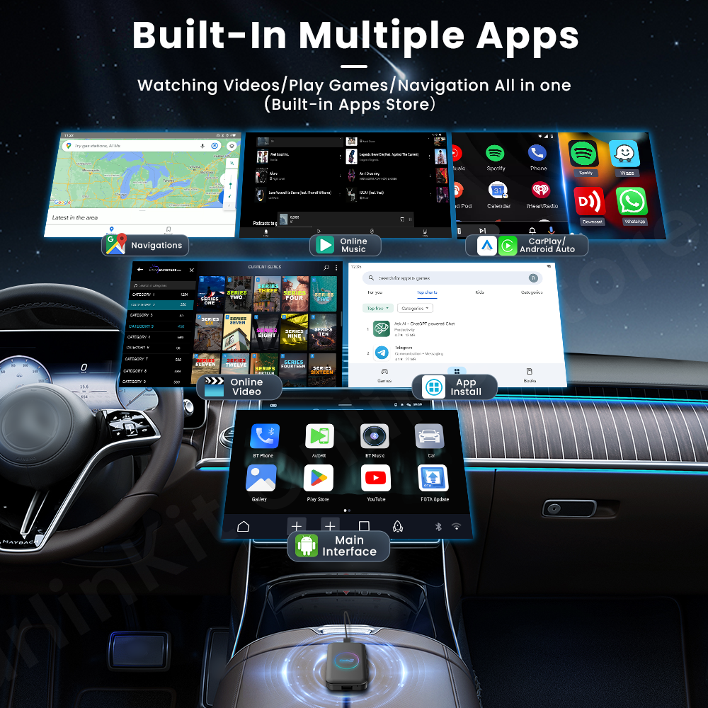 CarlinKit LiteS Android TV Box Android auto CarPlay Беспроводной адаптер для Netfilx Youtube IPTV Spotify Skoda Volvo Honda Toyota