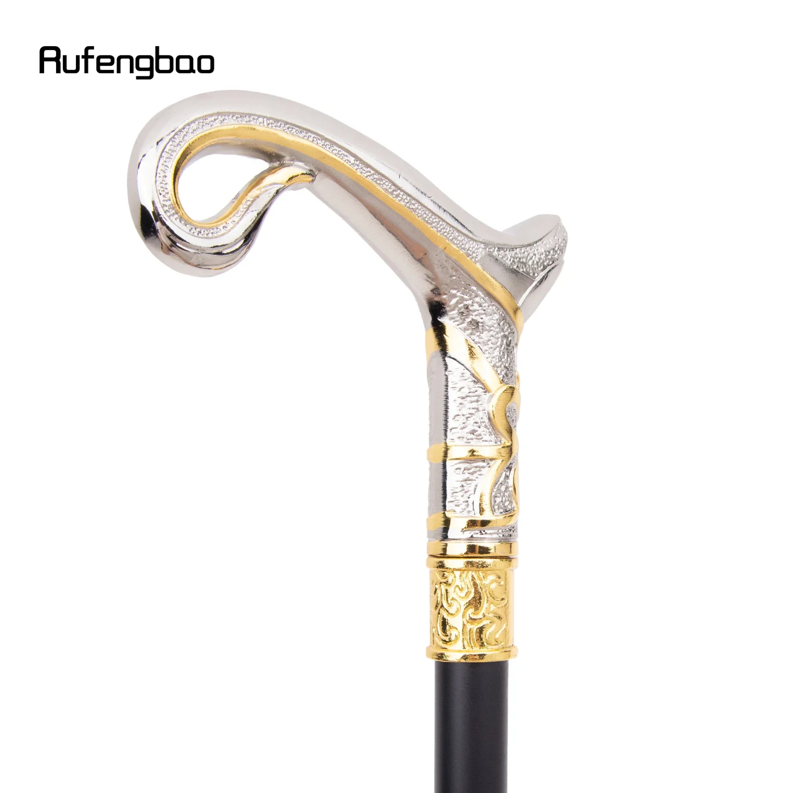 สีขาวทองหรูหรา Curve Line ประเภทเดิน Stick ซ่อนแผ่นป้องกันตัวเองแฟชั่น Cane แผ่นคอสเพลย์ Crosier Stick 92 ซม
