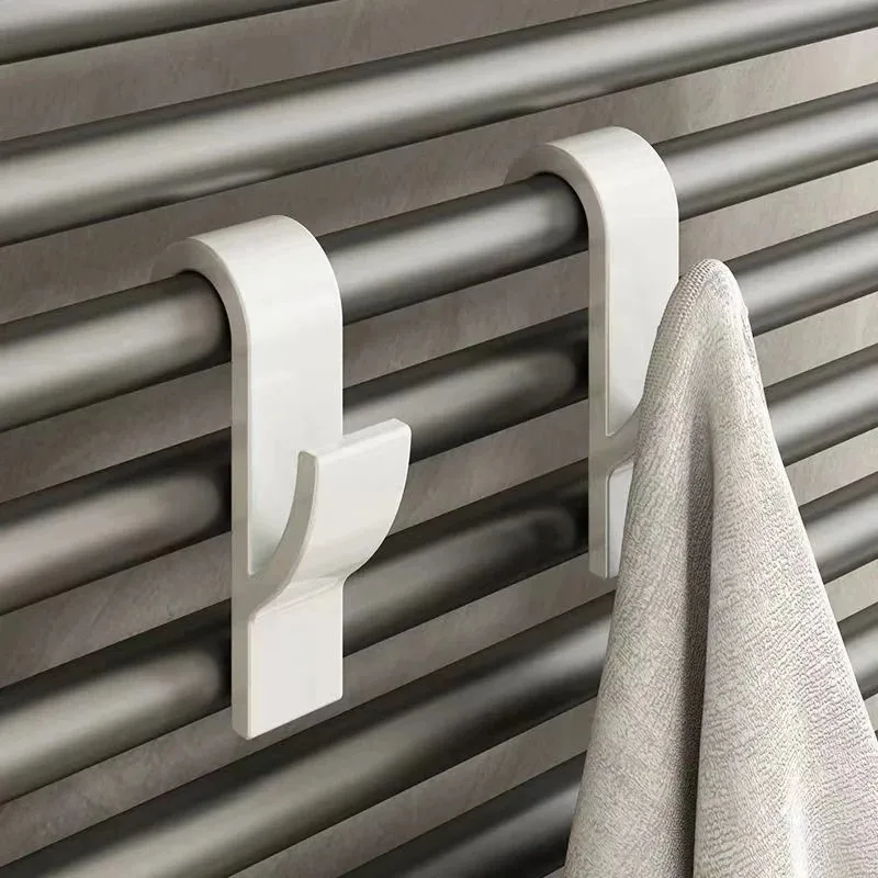 Salle de bain douche porte-serviettes cintre chauffé radiateur Rail crochets Clips supports de rangement vêtements écharpe cintre crochets