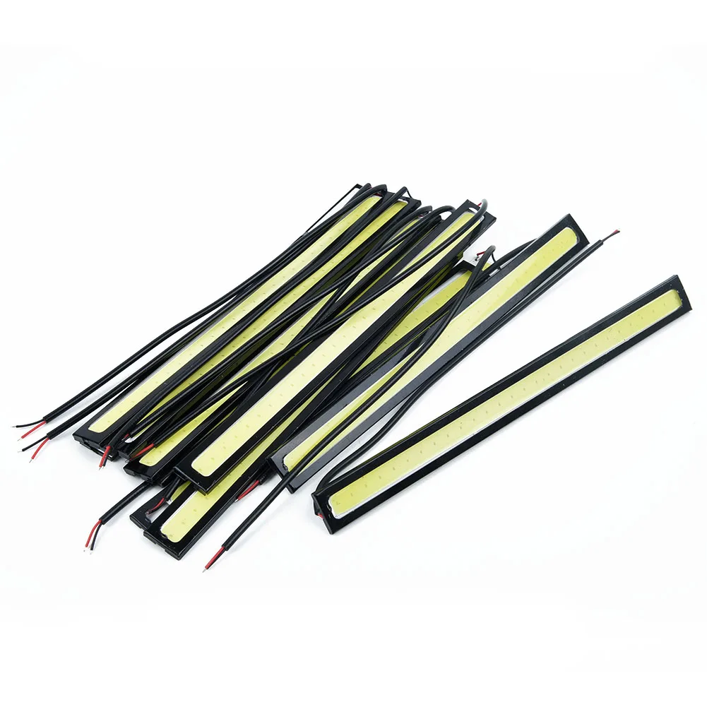 10 stks 17 CM Super Heldere Auto Dagrijverlichting Waterdichte 12 V LED COB Auto Auto Mistlamp Witte strip Lichten Bar