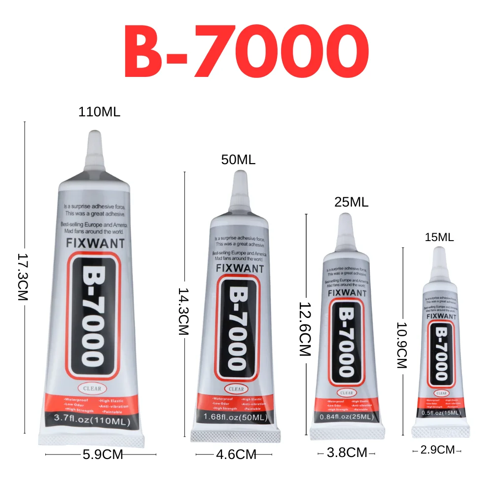 15 ミリリットル 50 ミリリットル 110 ミリリットルクリア B-7000 接着剤 & ブラック T7000 プラス接着剤修理携帯電話タッチスクリーン B7000 液体ジュエリークラフト接着剤
