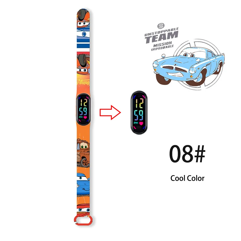 Disney carros crianças relógios meninos à prova dwaterproof água tela de toque relógio para crianças à prova dwaterproof água relógio digital pulseira presente requintado