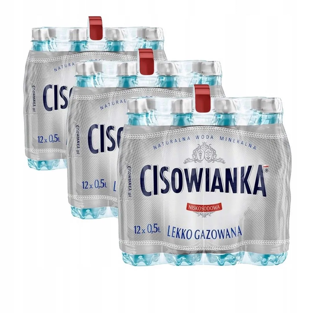 Cisowianka Naturalna woda mineralna lekko gazowana niskosodowa 500 ml x 36 sztuk