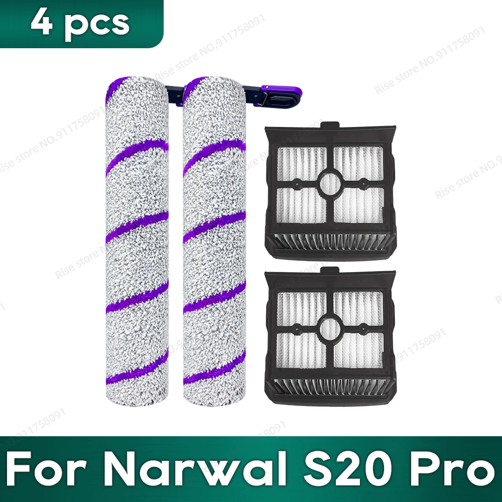 Compatible con Narwal S20 Pro, Rowenta x-clean 10, accesorios para fregona al vacío, cepillo giratorio, piezas de repuesto de filtro Hepa