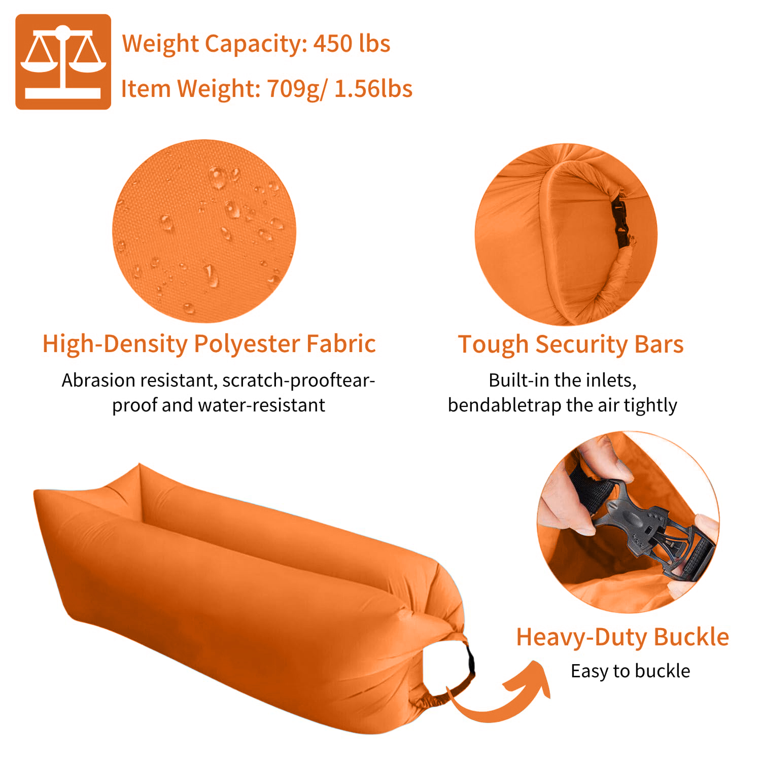 Sofá inflable perezoso para una sola persona, sofá cama portátil de aire para playa al aire libre, saco de dormir plegable para acampar para un descanso cómodo