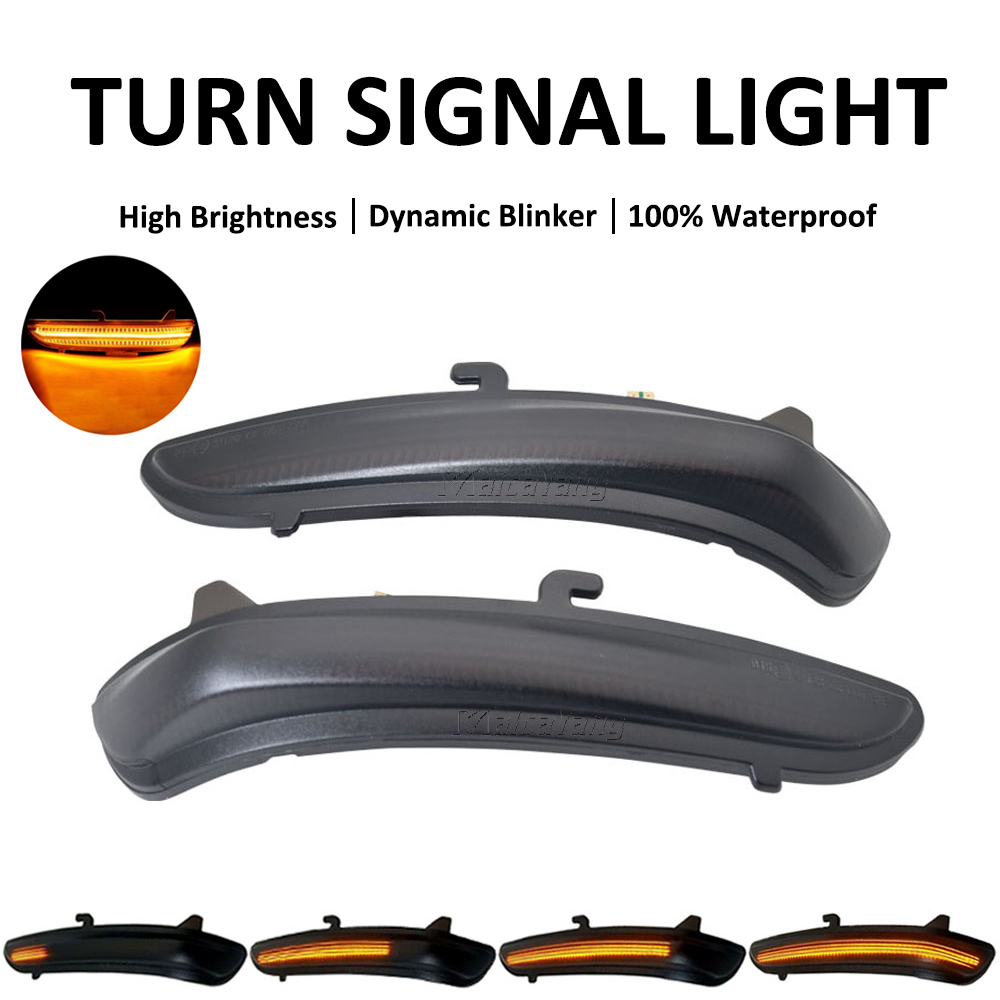 For Peugeot 208 2008 For Citroen C3 C4 2PCS Dynamic LED Side Mirror Blinker Lights Sequential Turn Signal Indicator Lamps