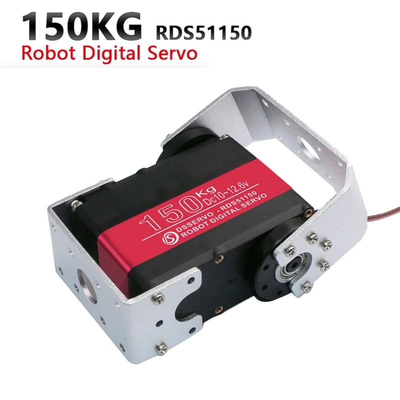 CKFAM-150KG 12V RDS51150 Servo robótico de metal digital de eixo duplo com suporte de montagem em U à prova d'água
