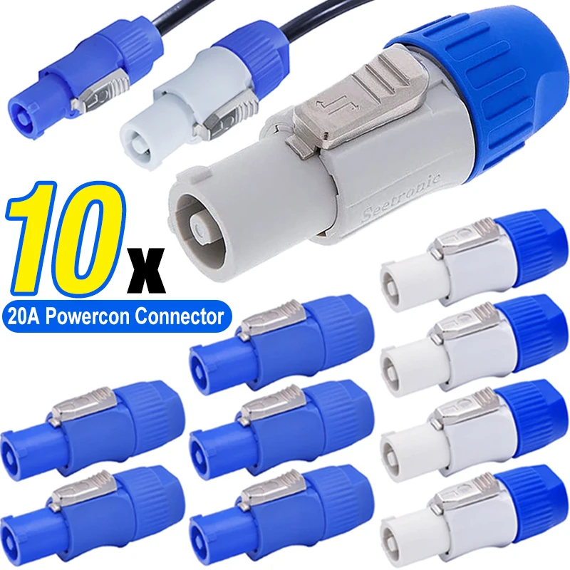 Conector Powercon de 20A, enchufe macho NAC3FCA NAC3FCB, Cable de CA NAC3MPA, adaptador de enchufe de alimentación de 250V para pantalla LED de luz de escenario