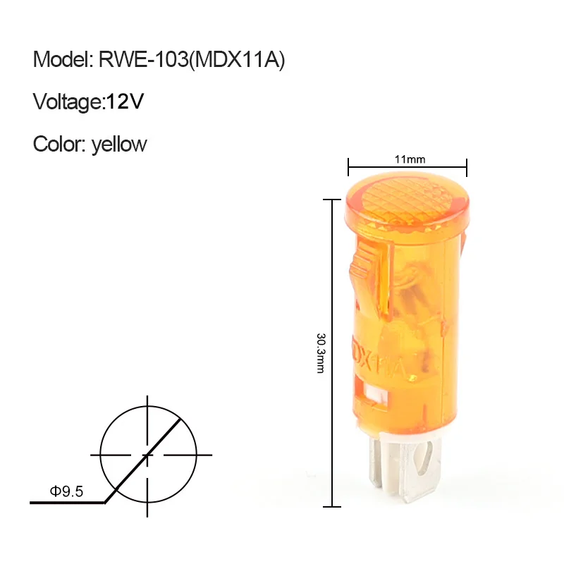 10PCS Guiding Signal Lamp Panel Mounting Neon Indicator 12V 24V 220V 380V Red Green Yellow Lights