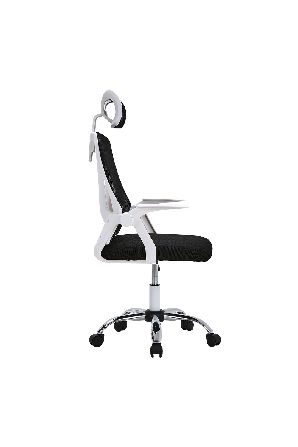 Voltsify Ergonomically designed Swivel Office Chair with Headrest-White/Black,59cm W x 60cm D x 95cm H
