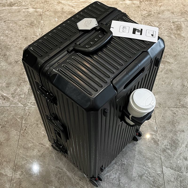 Grande Capacidade Bagagem de Viagem com Moldura De Alumínio, Mala com Suporte De Copo, Pull Rod Caixa Combinada, 24 28 32"