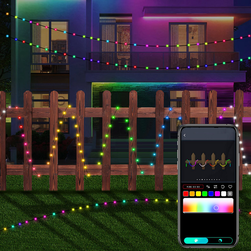 Smart LED String Lichter Outdoor-Telefon App Steuerung Lichterketten Girlande für Weihnachten Neujahr Home Tree Camping Party Dekoration