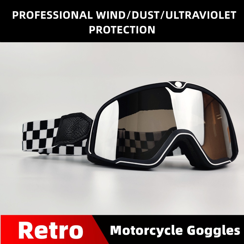 Gafas de motocicleta Retro gafas de Motocross Scooter ATV esquí gafas de sol Anti-UV Cafe Racer Chopper ciclismo carreras