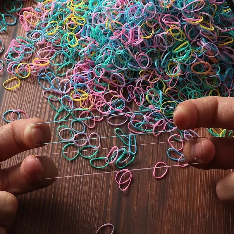 Elastici per bambini Piccole coperture in pelle usa e getta Fasce per cravatte Accessori per capelli per ragazza Parrucchiere coreano ad alta elasticità